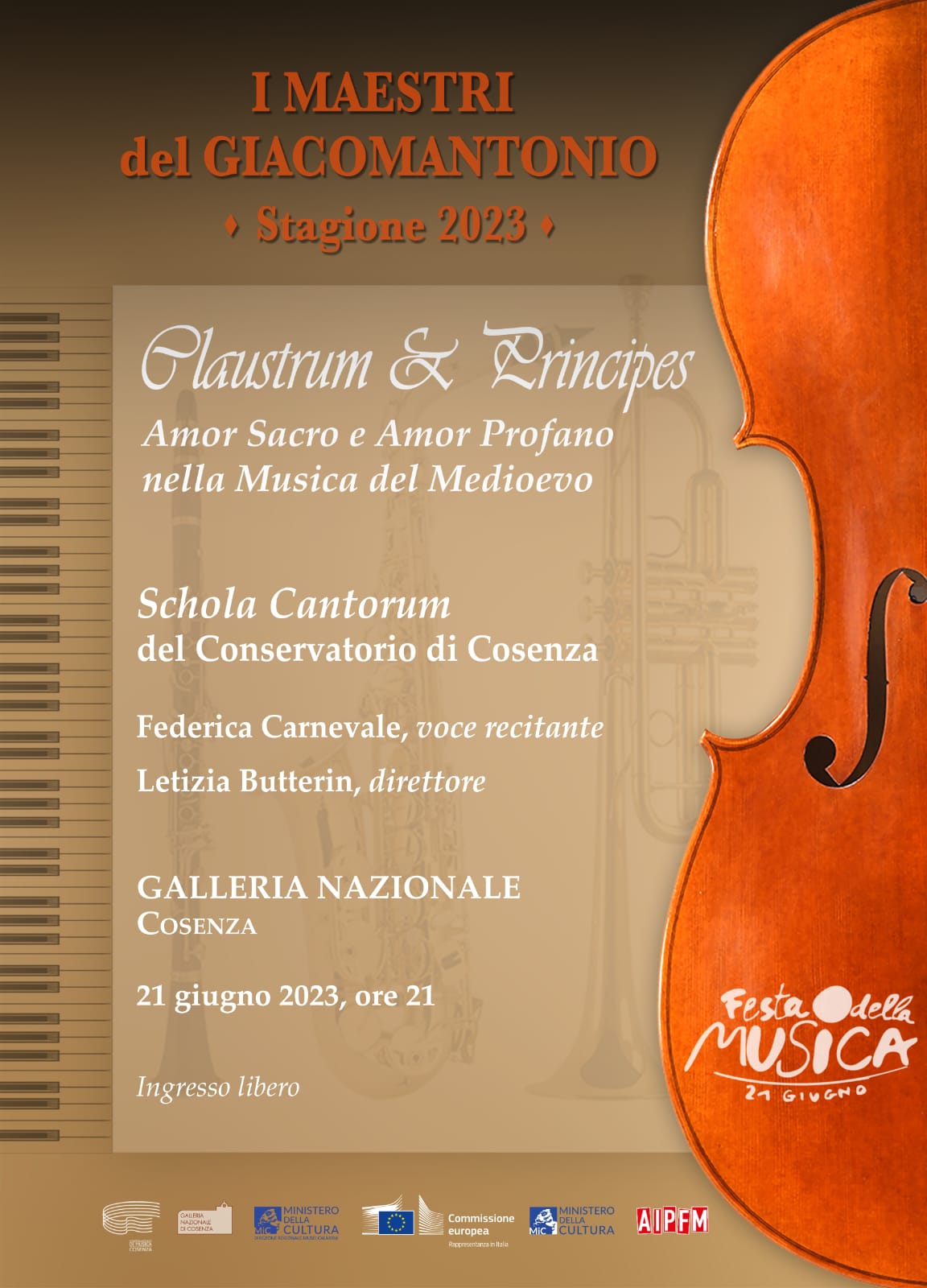 Festa della Musica 2023 alla Galleria nazionale di Cosenza